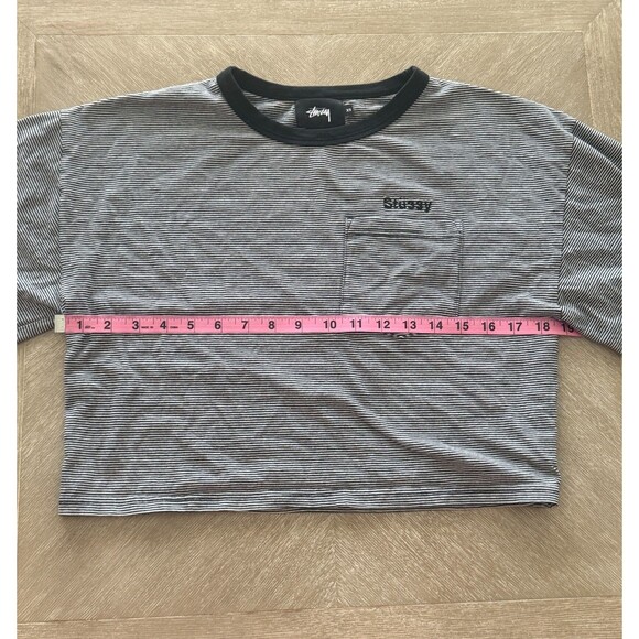 Stüssy Crop Top Size XS Black and White Streetwear Skate Grunge Surf - Picture 6 of 9